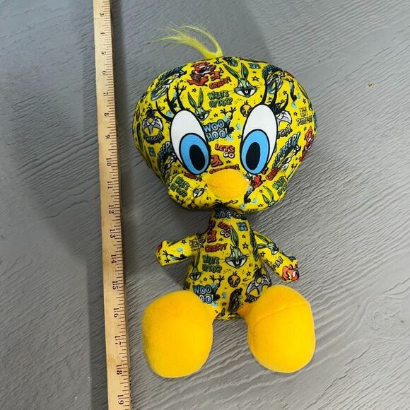 Looney Tunes Sticker Bomb Tweety Bird Stuffed Animal Plush Toy 9" made in USA - Picture 15 of 16